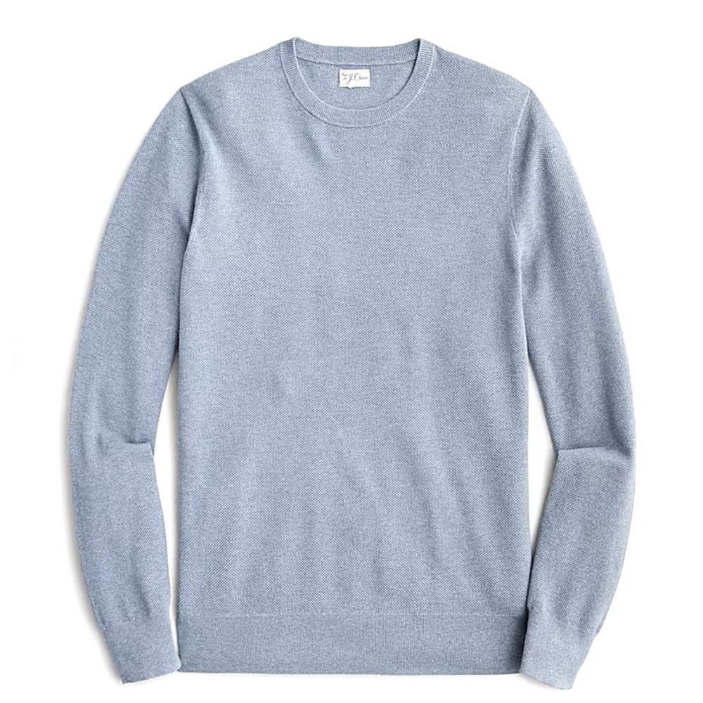 J. Crew Factory Cotton garter-stitch crewneck sweater
